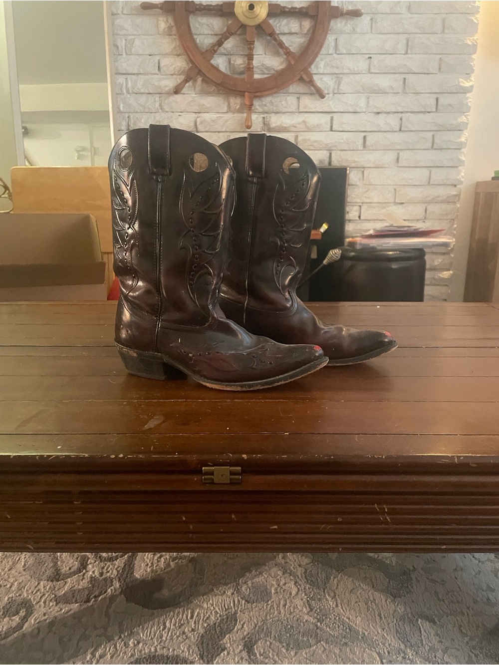 Durango Brown Leather Western Pull-On Boots